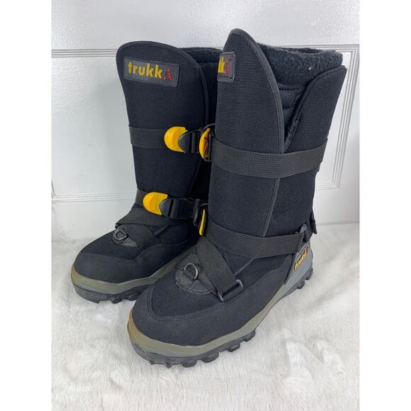 Trukke Men’s Winter Snow Boots Size 8 Black Mid Calf Snowmobile Casual Gear - Picture 1 of 10